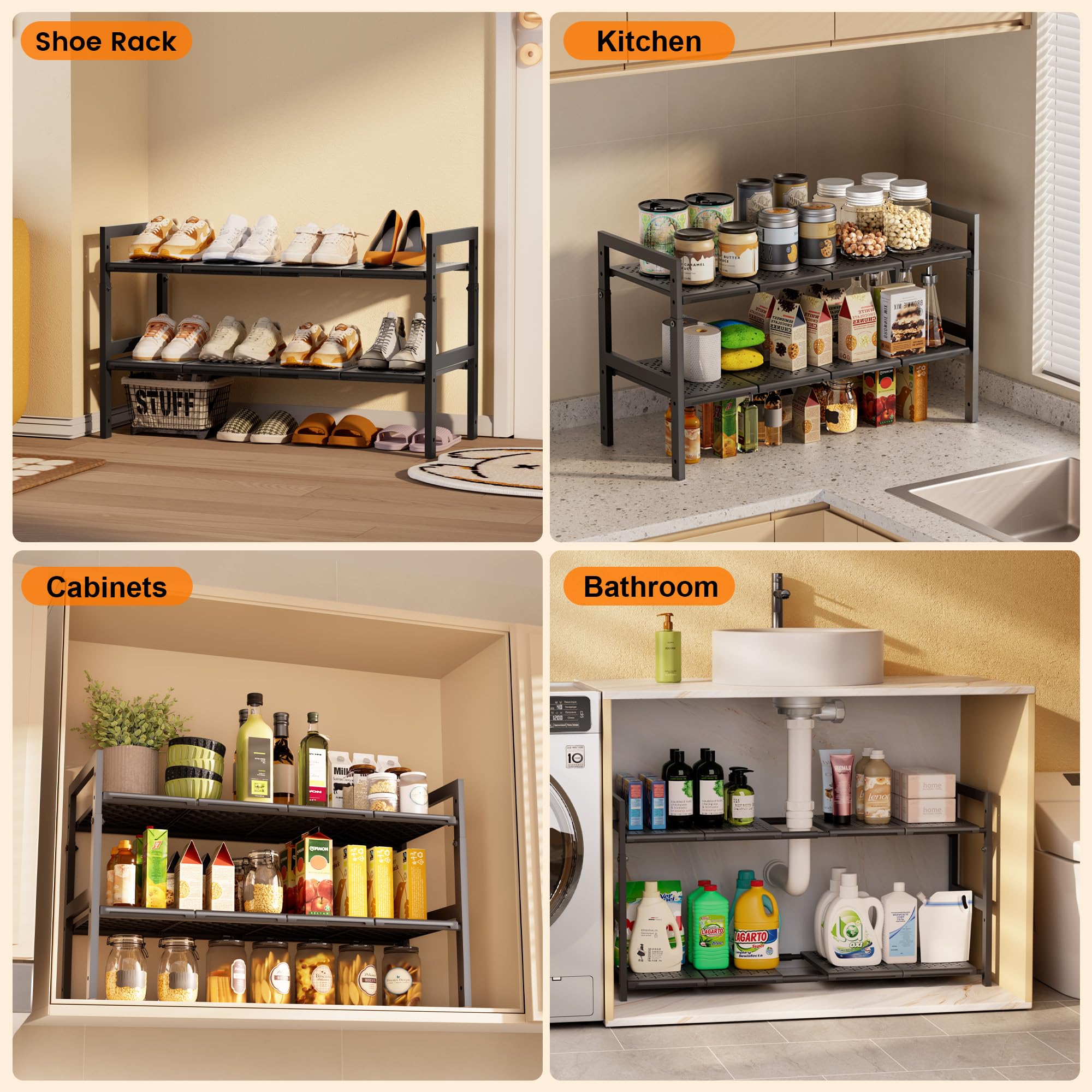 GEMWON multipurpose storage solution for cabinets, kitchens, and bathrooms