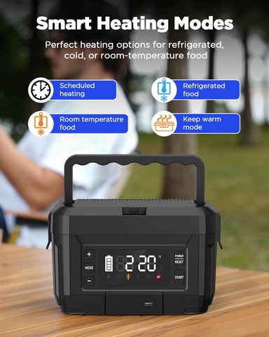 Genasmil 20,000mAh removable battery ready for on-the-go heating.