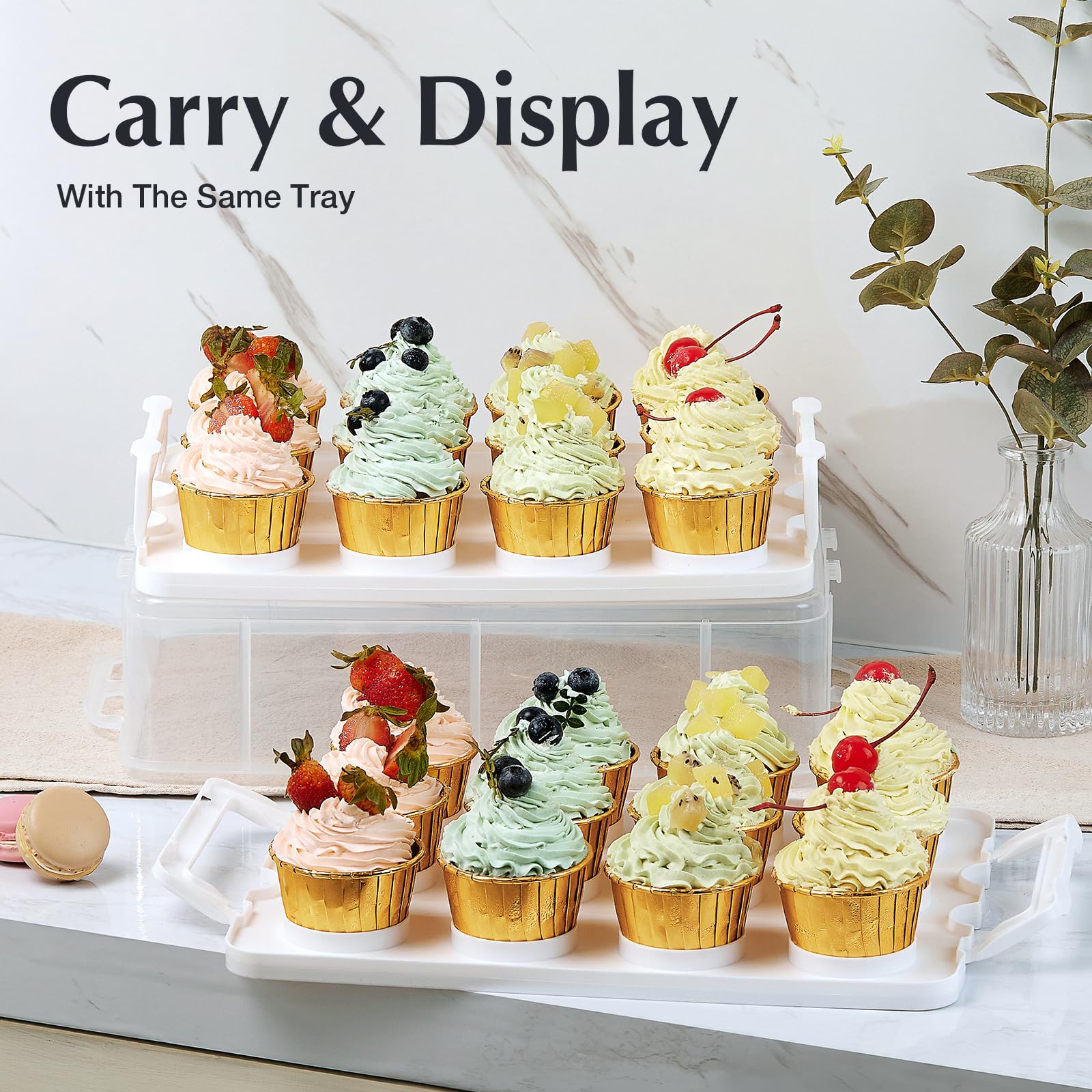 Gencywe cupcake container with sturdy handles for confident carry
