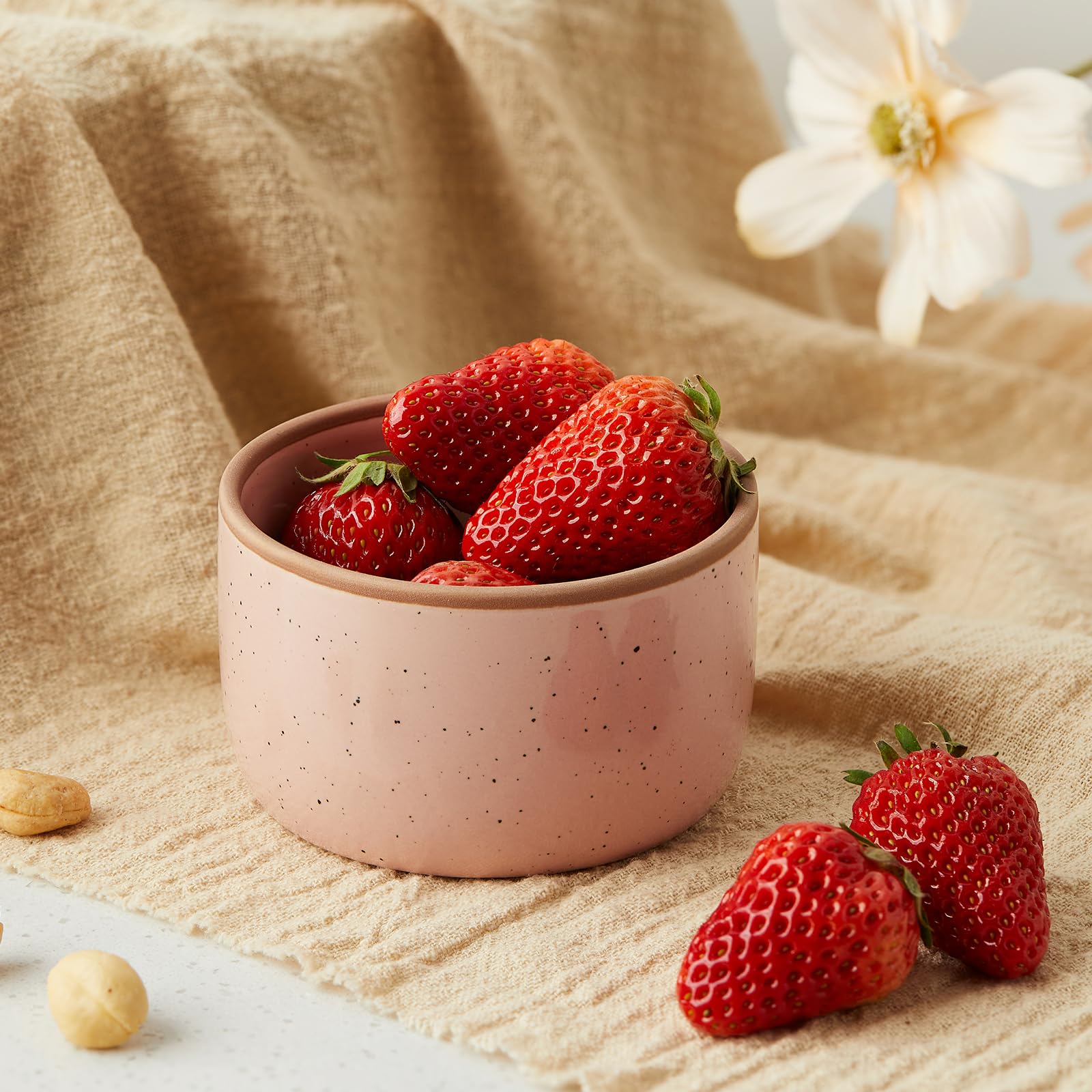 Gencywe ramekins in table setting highlight compact, stackable dining ware.