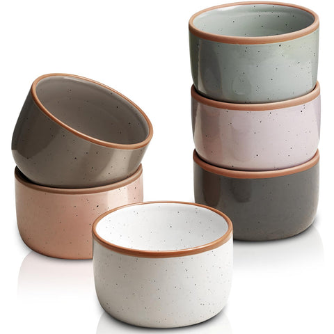 Gencywe Morandi color ramekins set of 6oz for baking and stylish serving.
