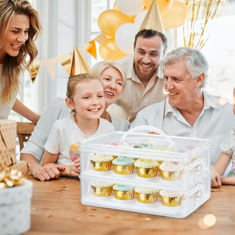 Gencywe reusable plastic cupcake box helps organize and store cupcakes between events