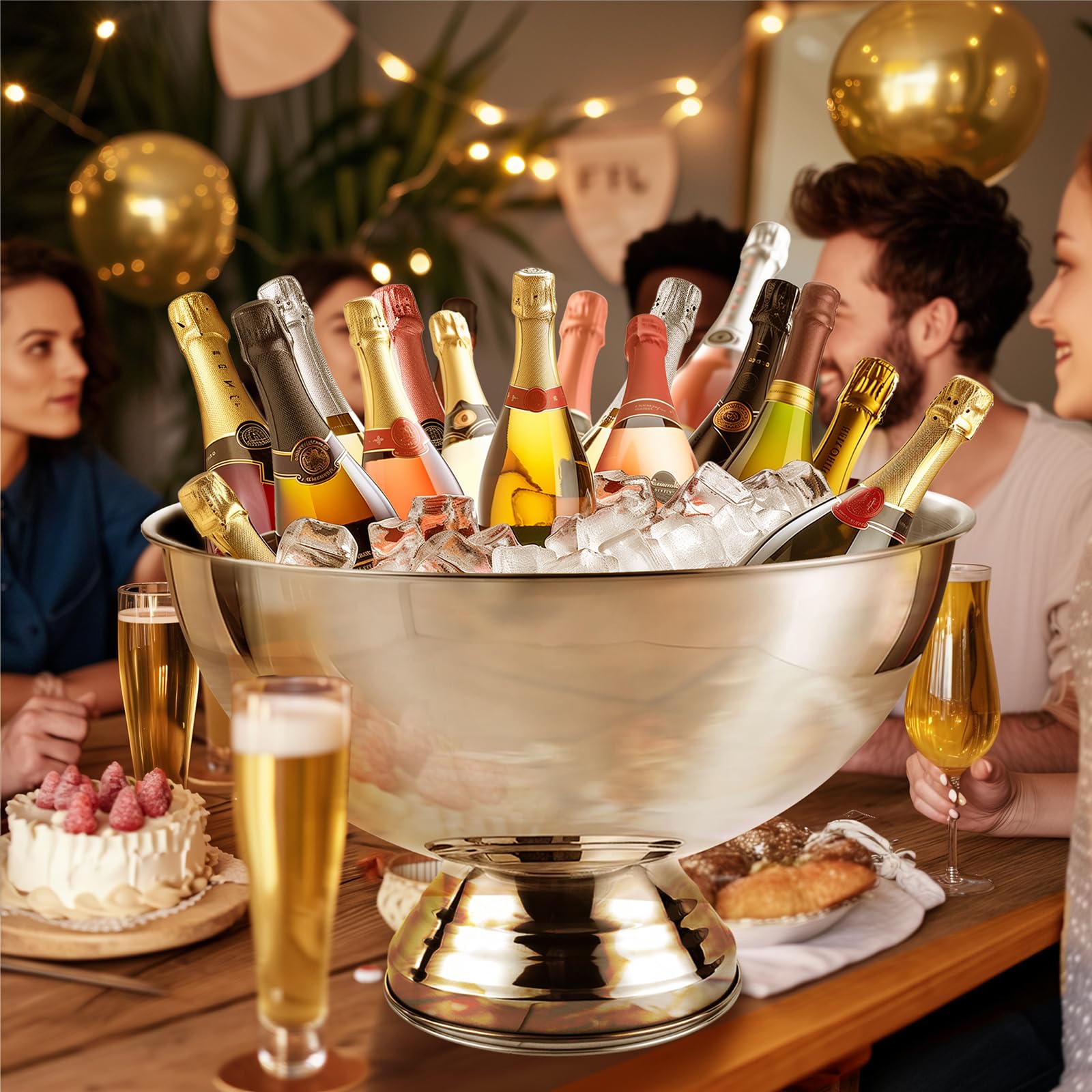 Elegant Generic ice bucket set up for a stylish party atmosphere.