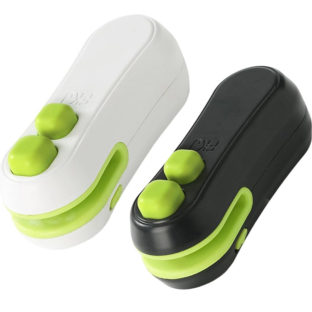 Generic 2-in-1 mini bag sealer with crocodile design seals snacks quickly on the counter.