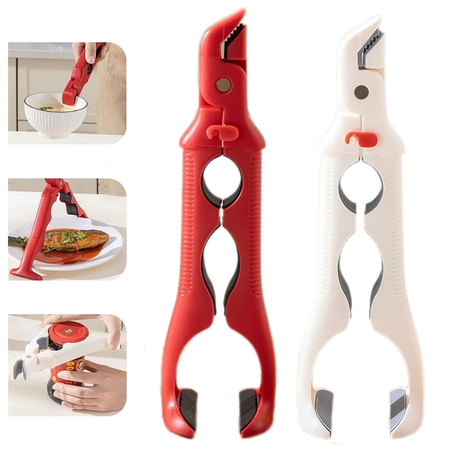 Generic 3-in-1 hot plate gripper securing a bowl safely for easy handling