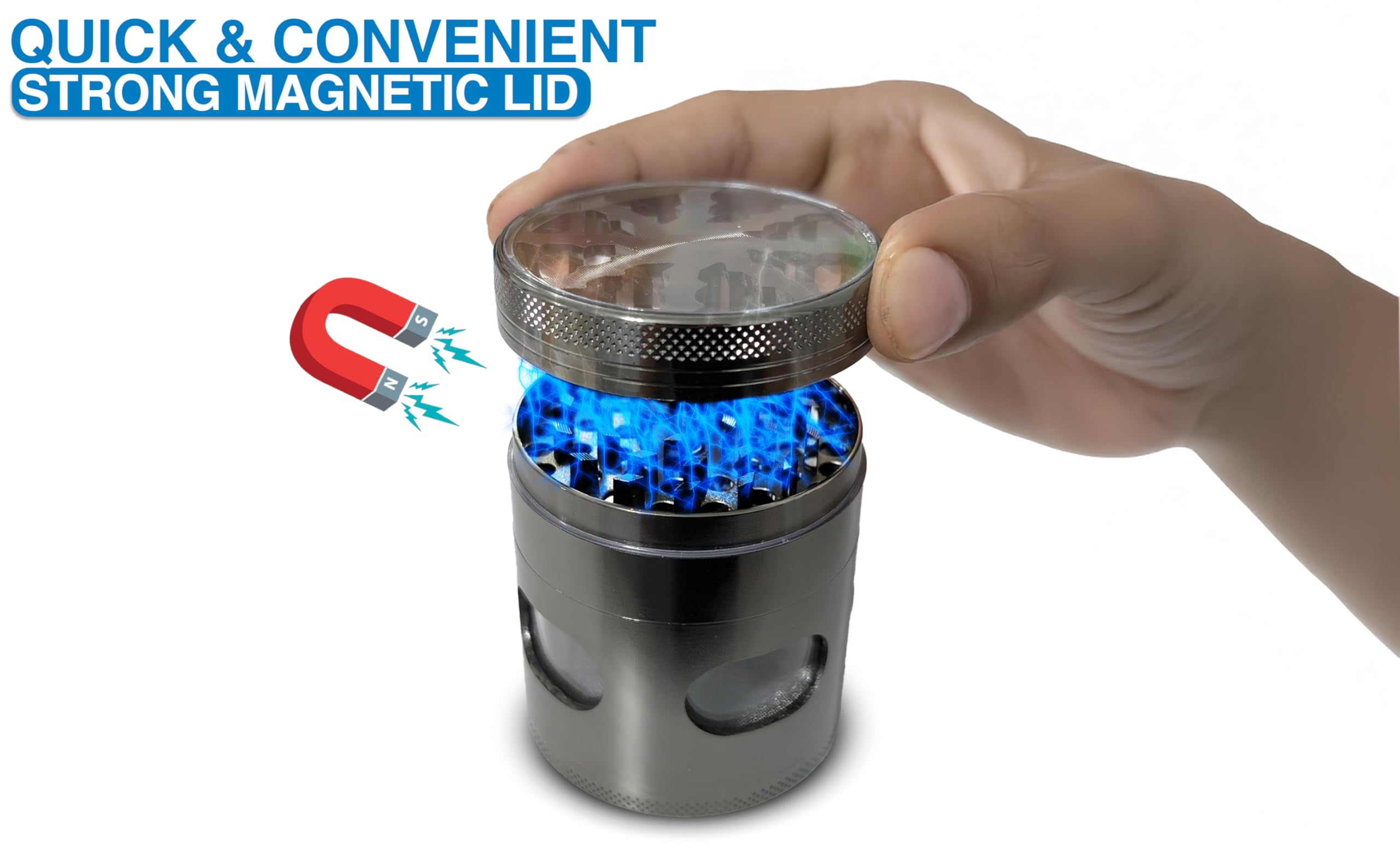 Generic 4-Piece Spice Grinder pollen catcher, easy pollen retrieval.