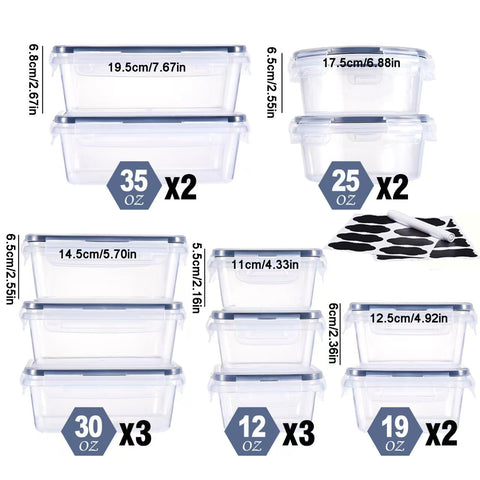 Generic 48-piece BPA-free containers with clear view material for meal prep.