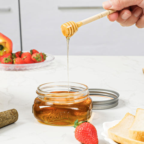 Generic 8oz jar shown for food storage and portion prep.