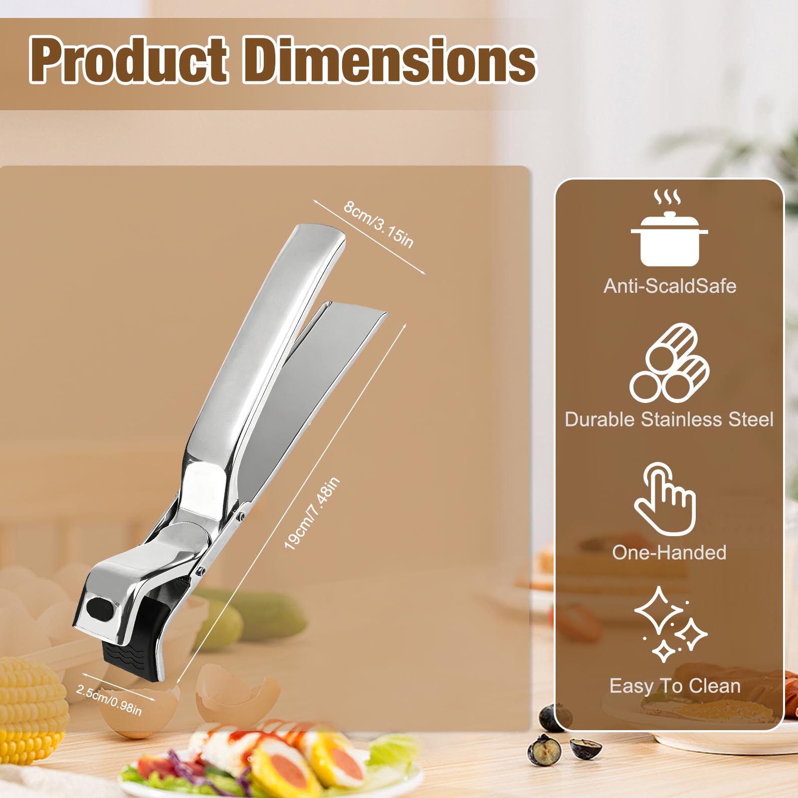 Generic anti-scald bowl holder clip for safe lifting of hot dishes.