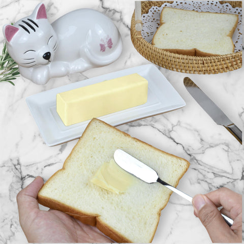 Generic Cat Butter Dish features a glossy ceramic glaze and sturdy construction.