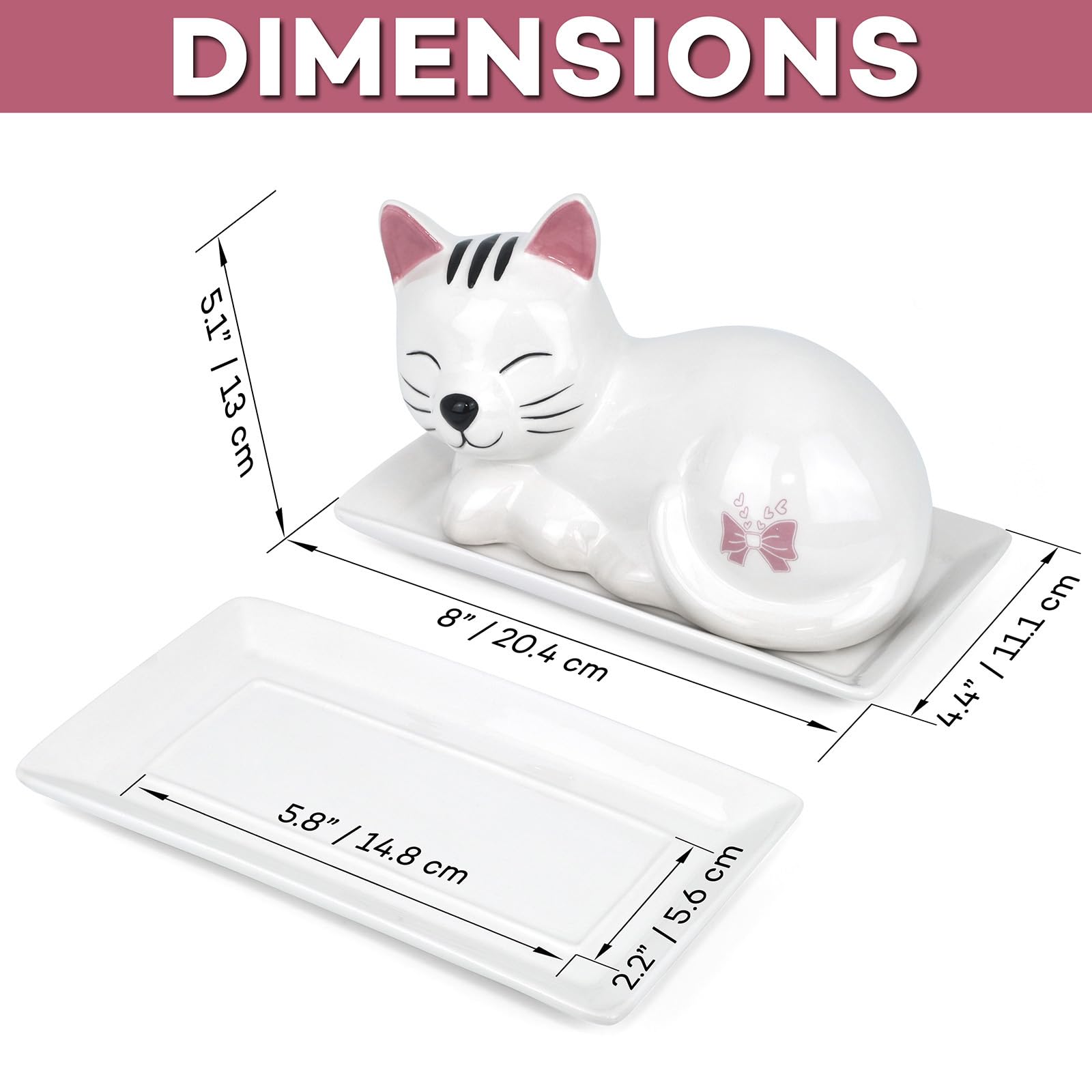 Generic Cat Butter Dish on the counter ready for spreading and use.