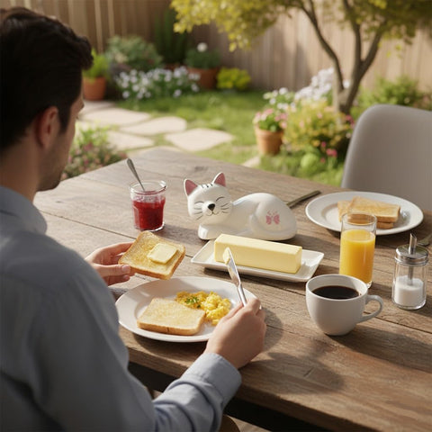 Generic Cat Butter Dish stores butter neatly for everyday meals and snacks.