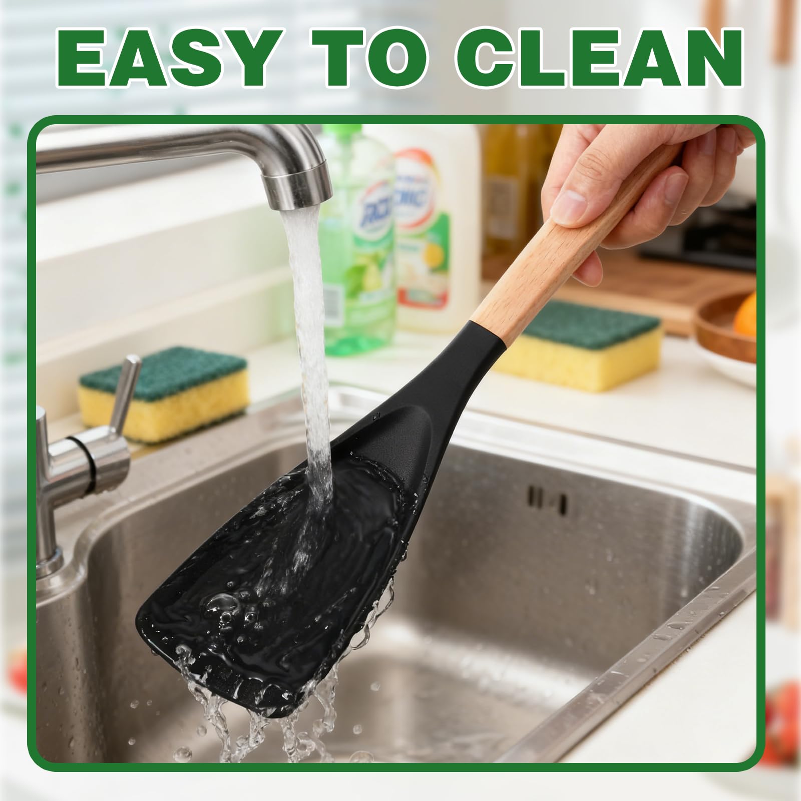 Generic Cedar and Ash Spoonula scooping sauce for smooth serving