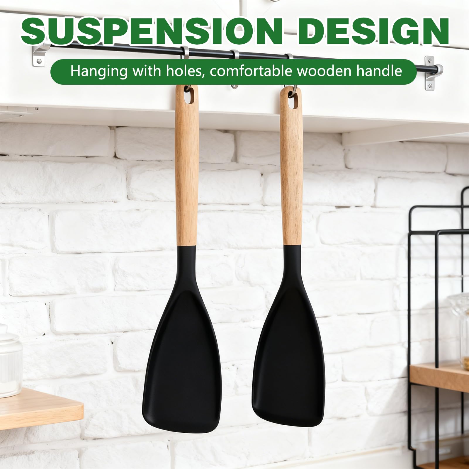 Generic Cedar and Ash Spoonula scraping pan edges for efficient cooking cleanup