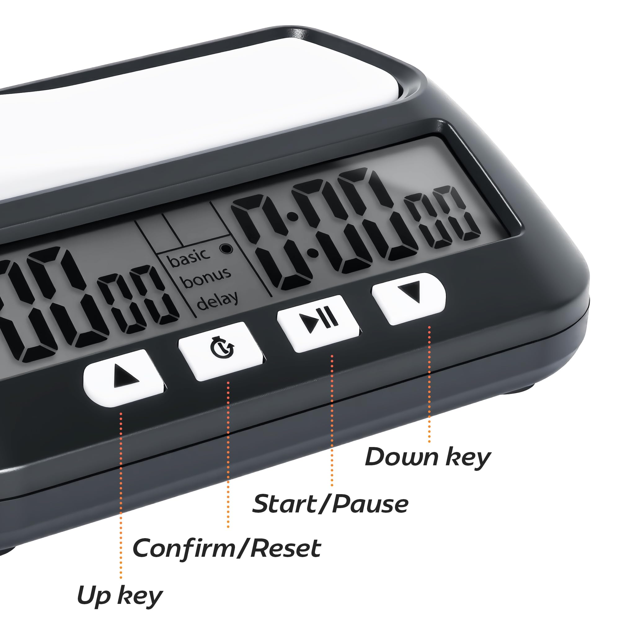 Generic Chess Clock display closeup shows large digits for easy reading during fast games