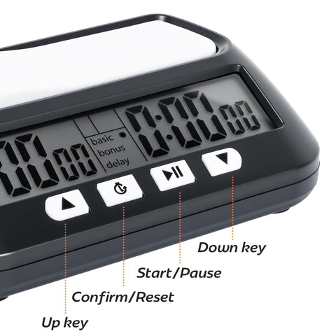 Generic Chess Clock display closeup shows large digits for easy reading during fast games