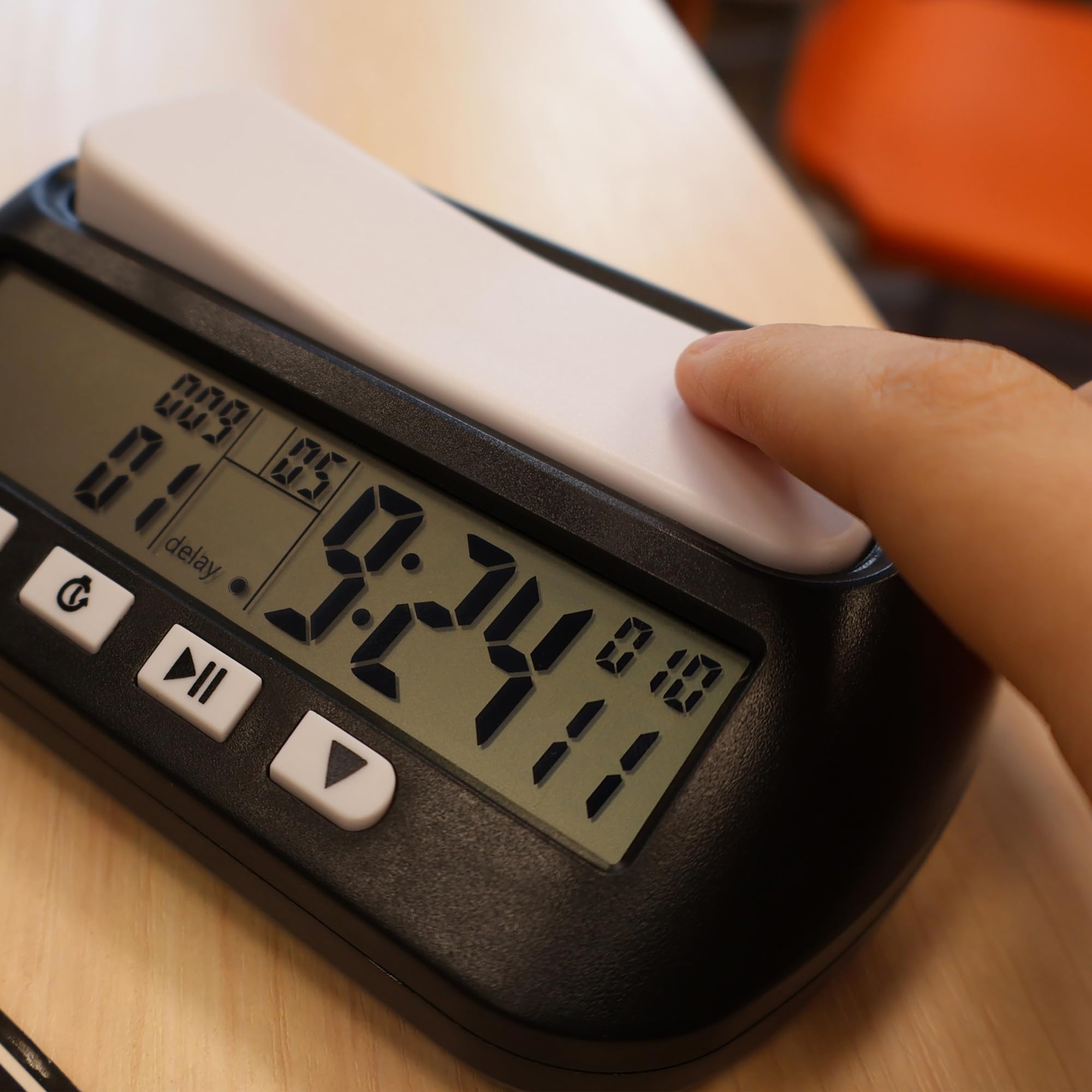 Generic Chess Clock in packaging with manual highlights ready-to-use setup