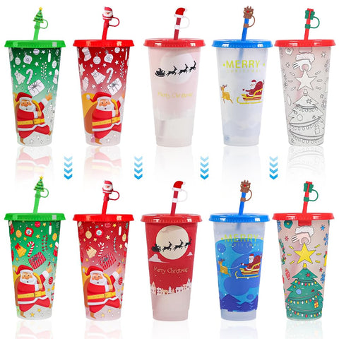 Generic Christmas straw caps collection secures straws for mess-free gatherings.