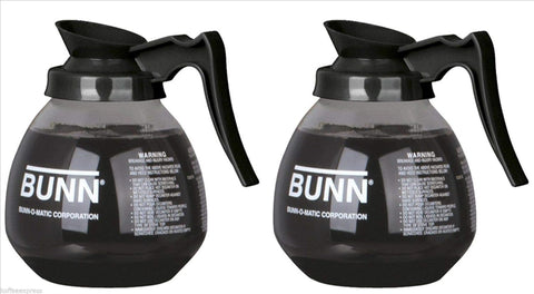 Generic Coffee Pot Decanter front view, two black pots ideal for home coffee service.