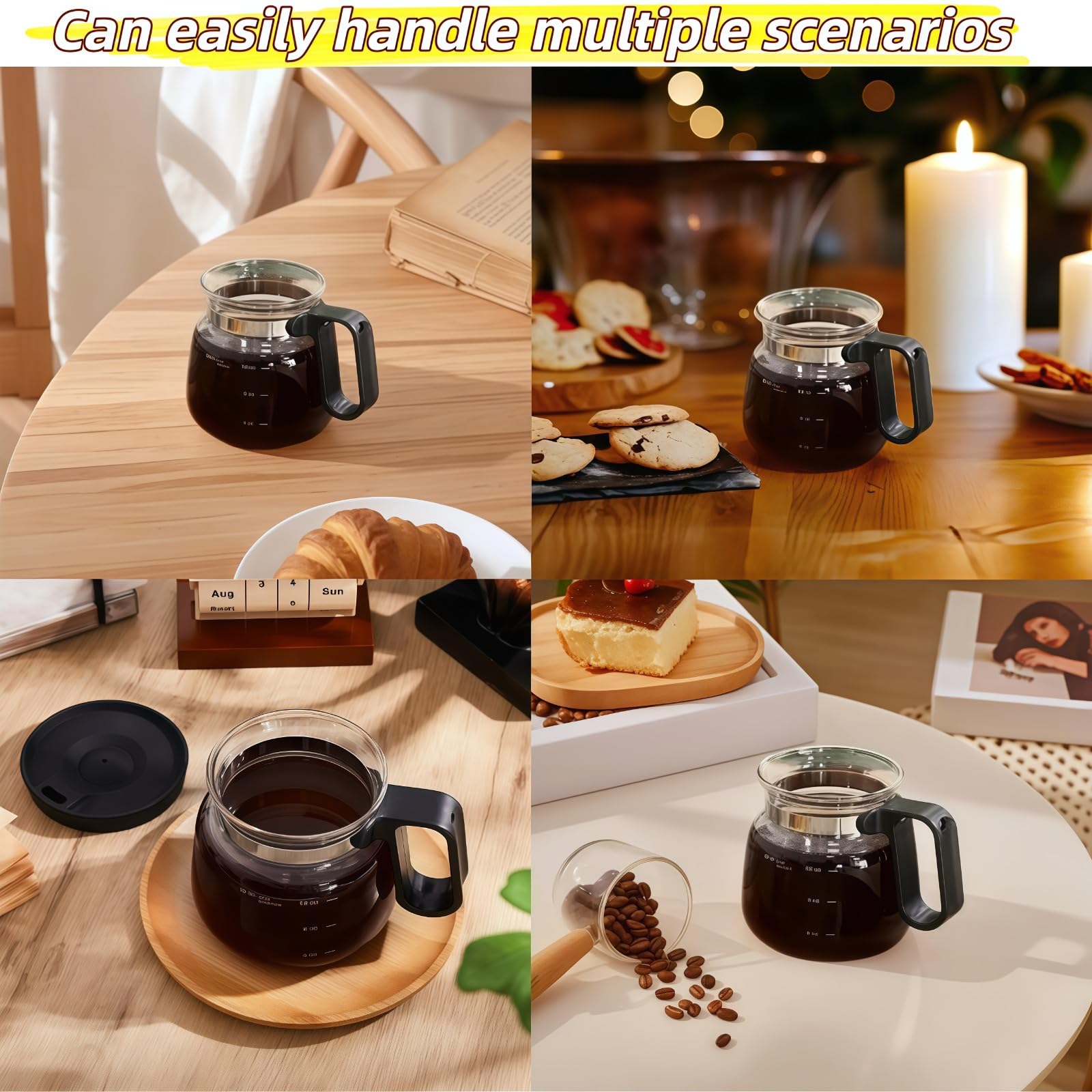 Generic Coffee Pot Mug smooth interior resists stains and cleans easily after use