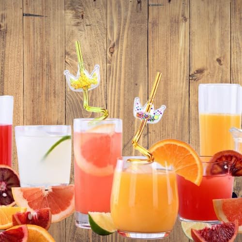 Generic crazy loop drinking straws with princess crowns add whimsy to drinks