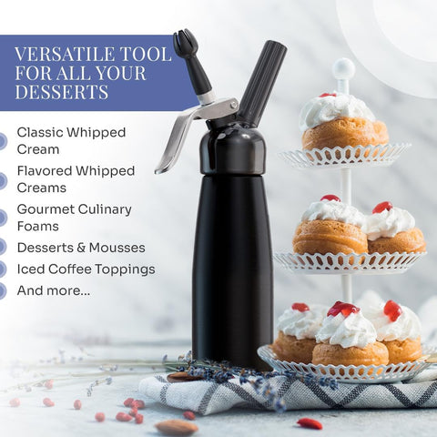 Generic Cream Whipper with silicone grip for comfortable, precise decorating