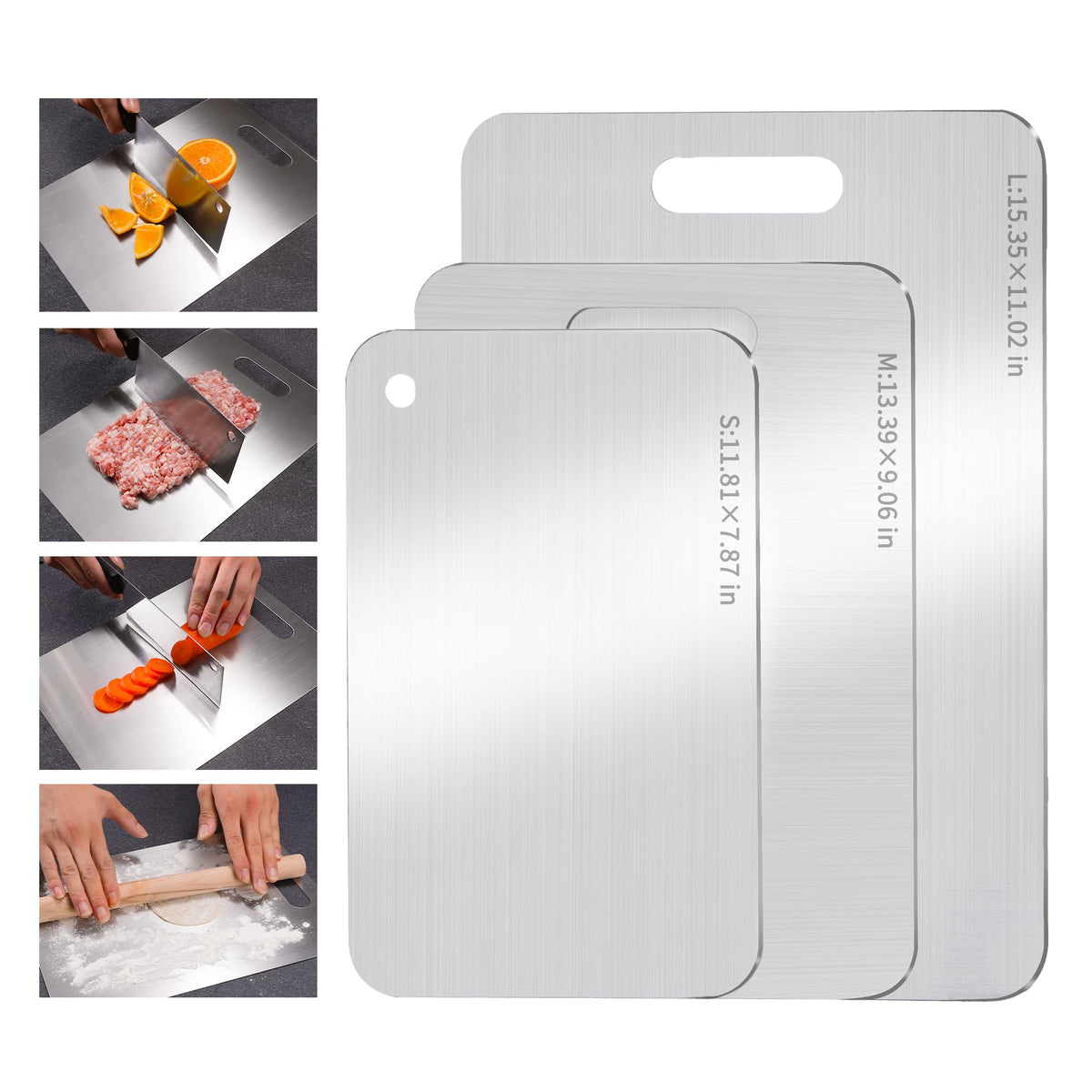 Generic cutting board three-piece set with large surface for meat prep.
