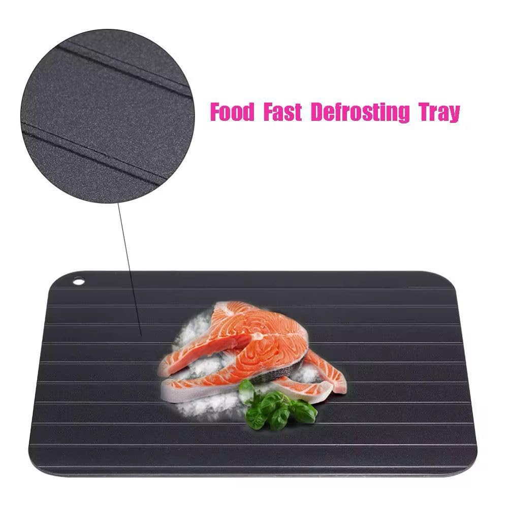 Generic Defrosting Tray aluminum base highlights quick thaw for meat and fish.