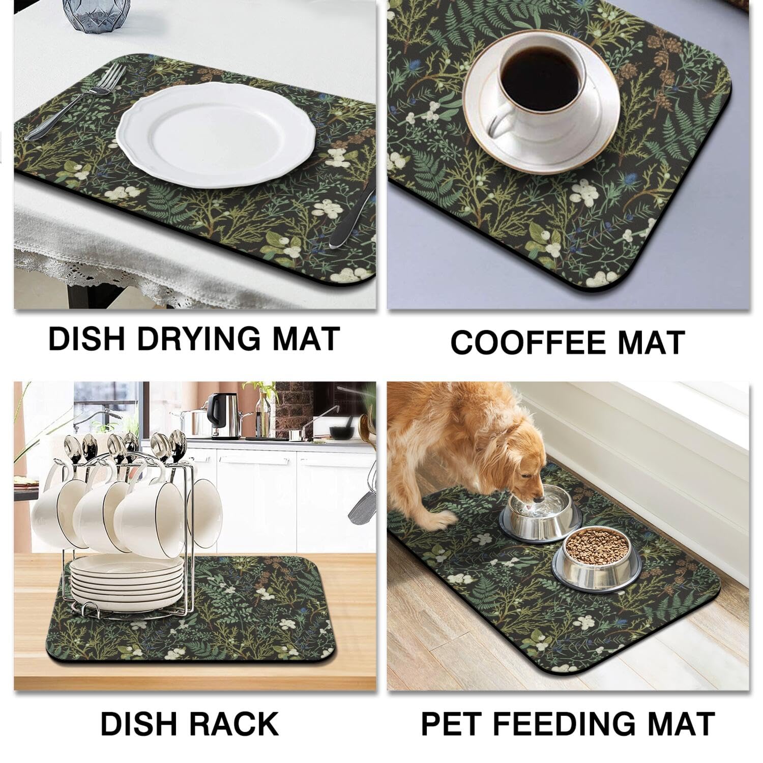 Generic dish drying mat easy to clean and roll for storage