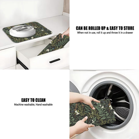 Generic dish drying mat non-slip rubber backing keeps counters steady