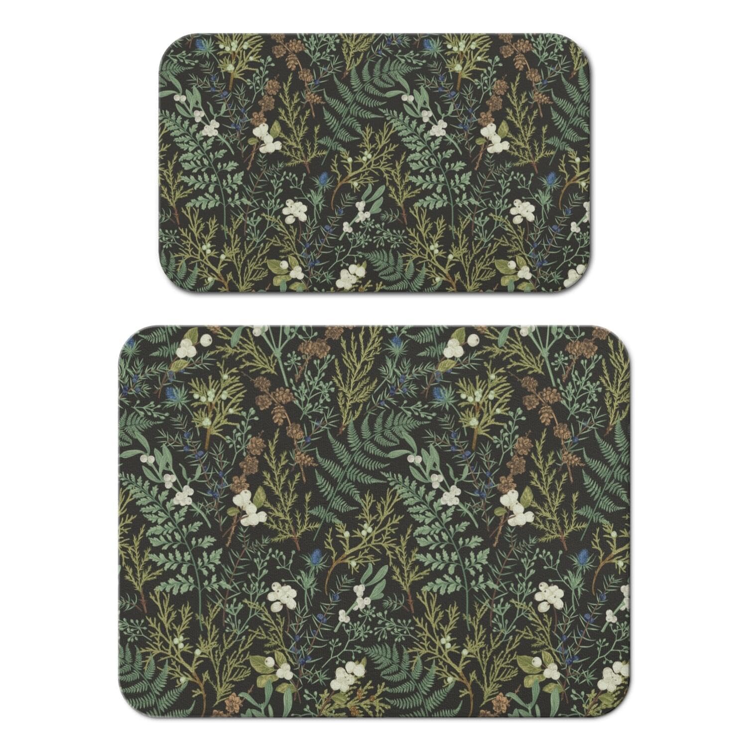 Generic dish drying mat under-dish-rack protects countertops from spills