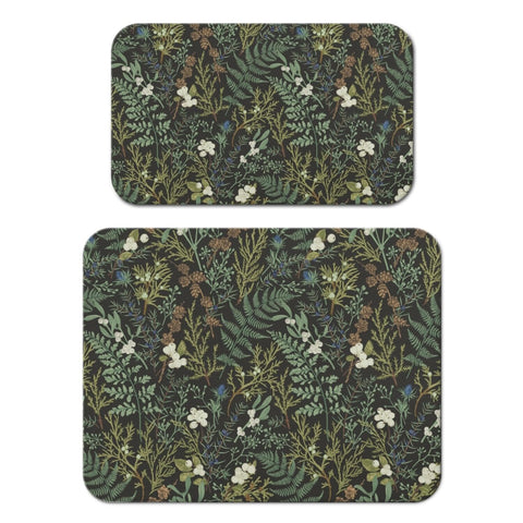 Generic dish drying mat under-dish-rack protects countertops from spills