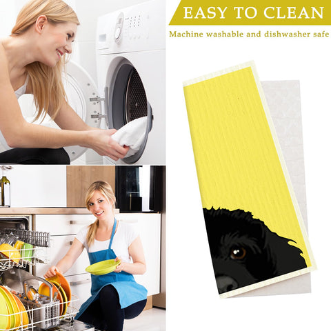 Generic kitchen cleaning cloths with dog motifs for housewarming gifts.