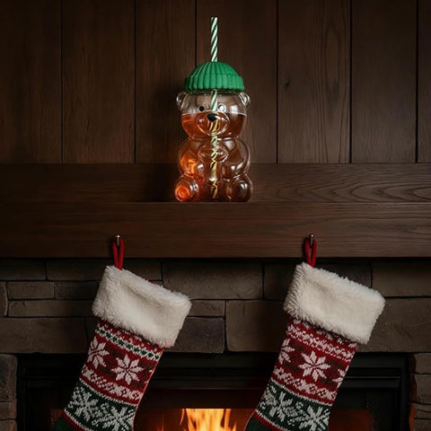 Generic Easy-clean glass bear cup keeps surfaces gleaming after use.