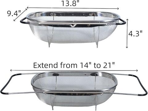 Generic fine-mesh oval colander ideal for precise straining of small ingredients.