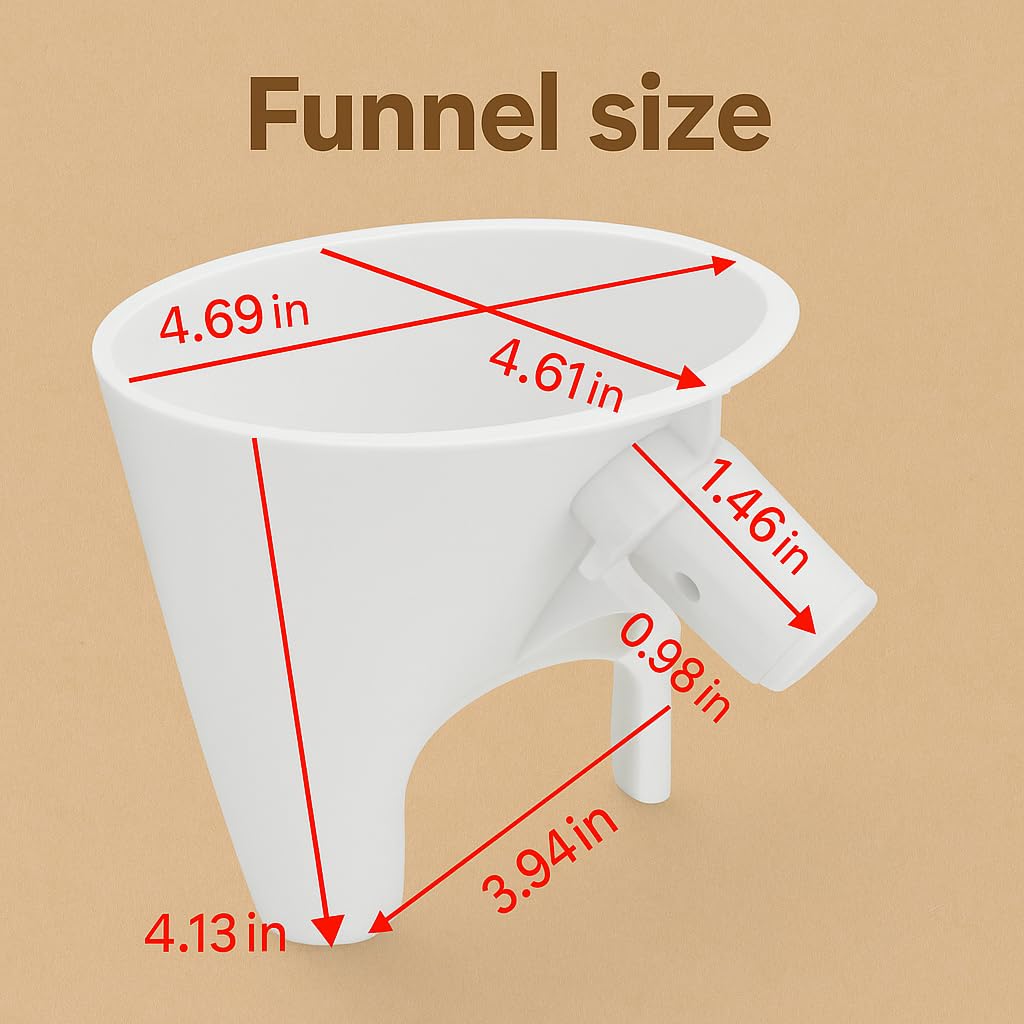 Generic flour funnel demonstrates easy-pour design for precise ingredient transfers.