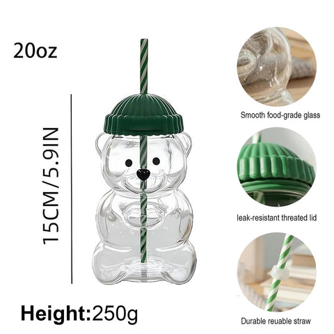 Generic Glass Cup quirky bear design highlights charm for gifts and daily use.
