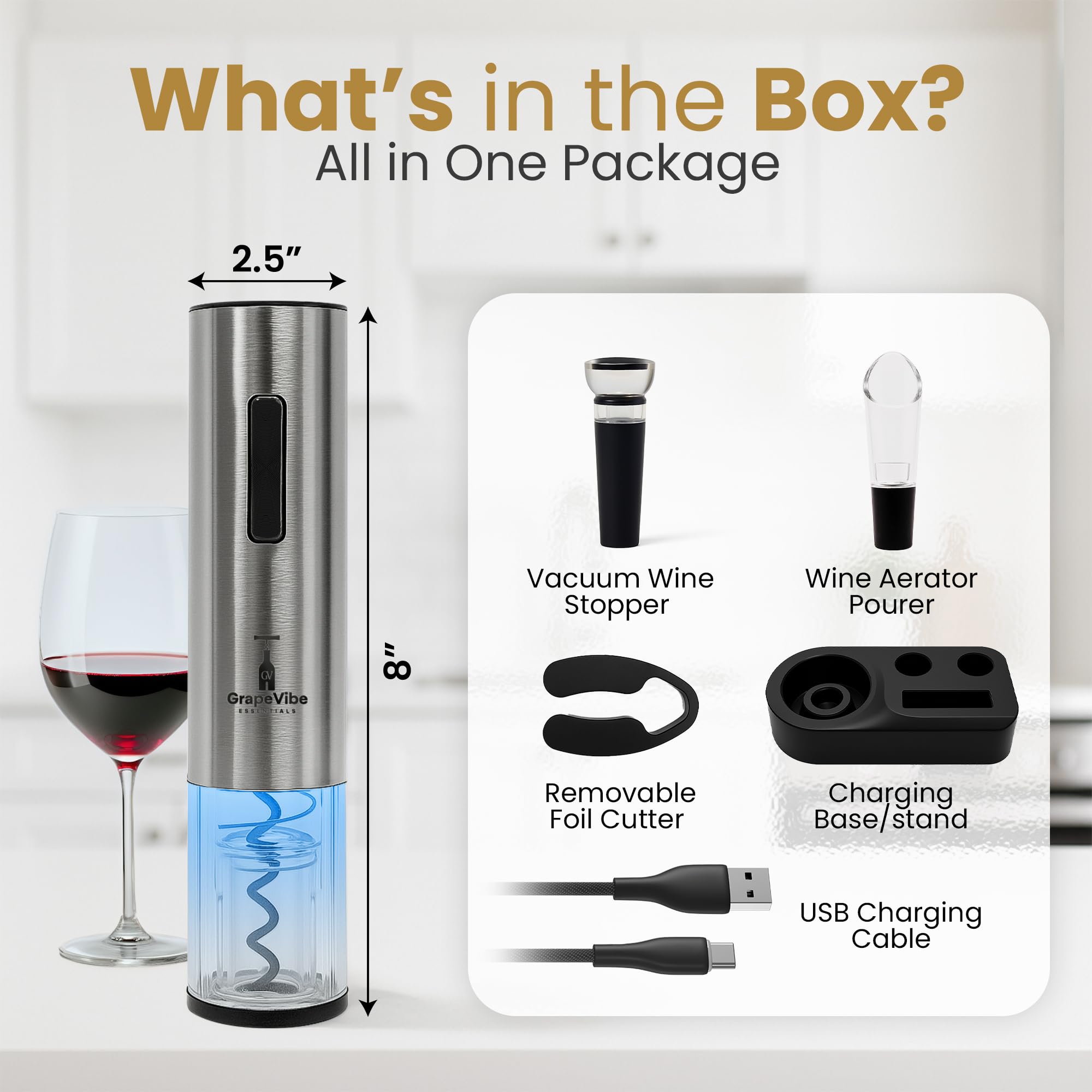 Generic GrapeVibeEssentials foil cutter cleanly handles bottles for effortless openings.