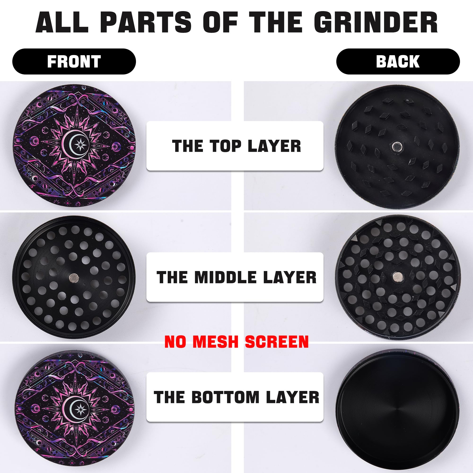 Generic grinder with diamond-sharp teeth for consistent pepper and chili grinding.