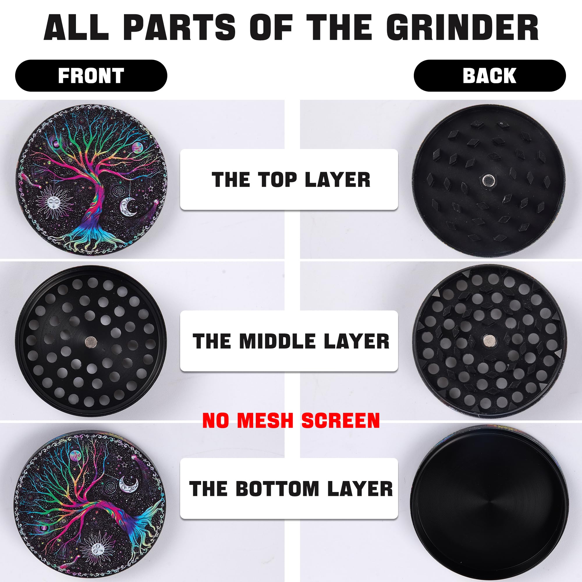 Generic Grinder Magnetic Manual Grinder magnetic lid seal for secure storage.