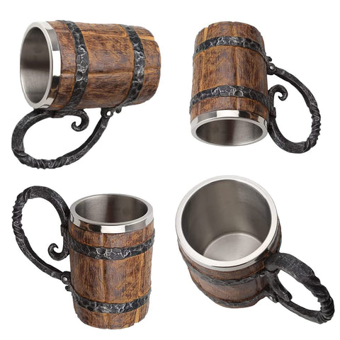 Generic mug features hand-painted resin exterior for durable daily use