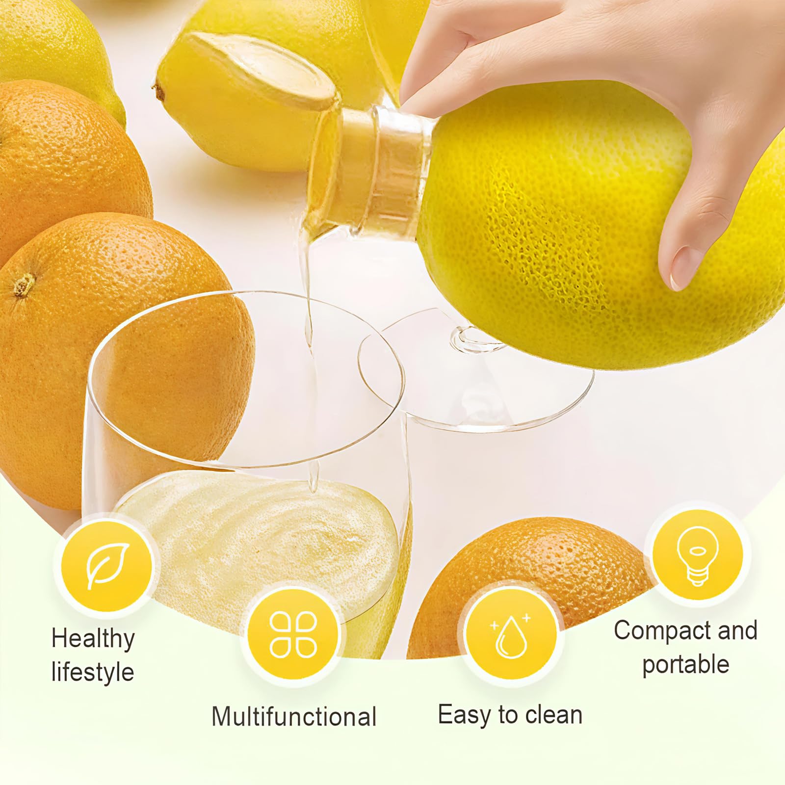Generic Handheld Citrus Press with Filter for clean juice free of seeds.