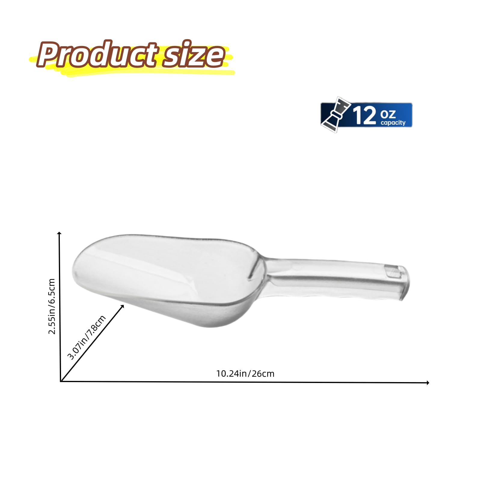 Generic ice scoop ergonomic handle with comfortable grip for easy scooping.