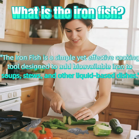 Generic Iron Fish vegan-safe cast iron tool for vegan meal prep