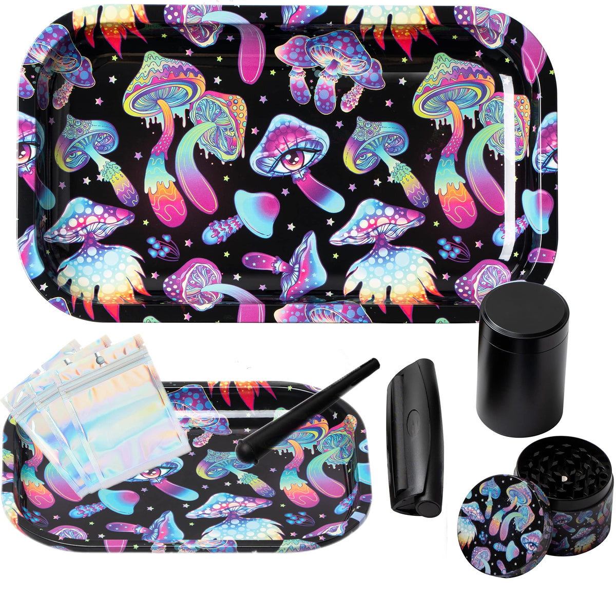 Generic Little Hippie 13-pack tray set with trippy mushroom design for stylish serving