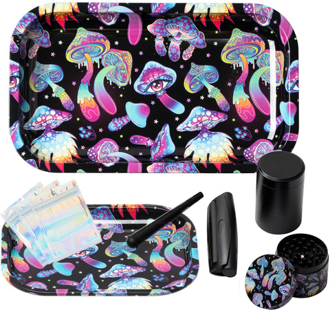 Generic Little Hippie 13-pack tray set with trippy mushroom design for stylish serving