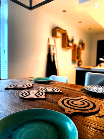 Generic magnet cork-trivet close-up emphasizes durable cork surface