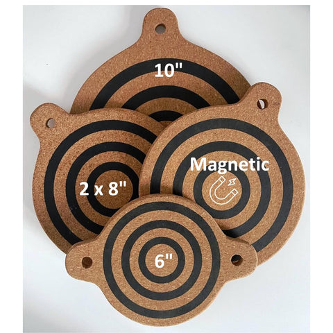 Generic magnet cork-trivet beneath a hot pan during cooking