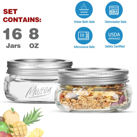 Generic mason jar in a pantry display ready for canning.
