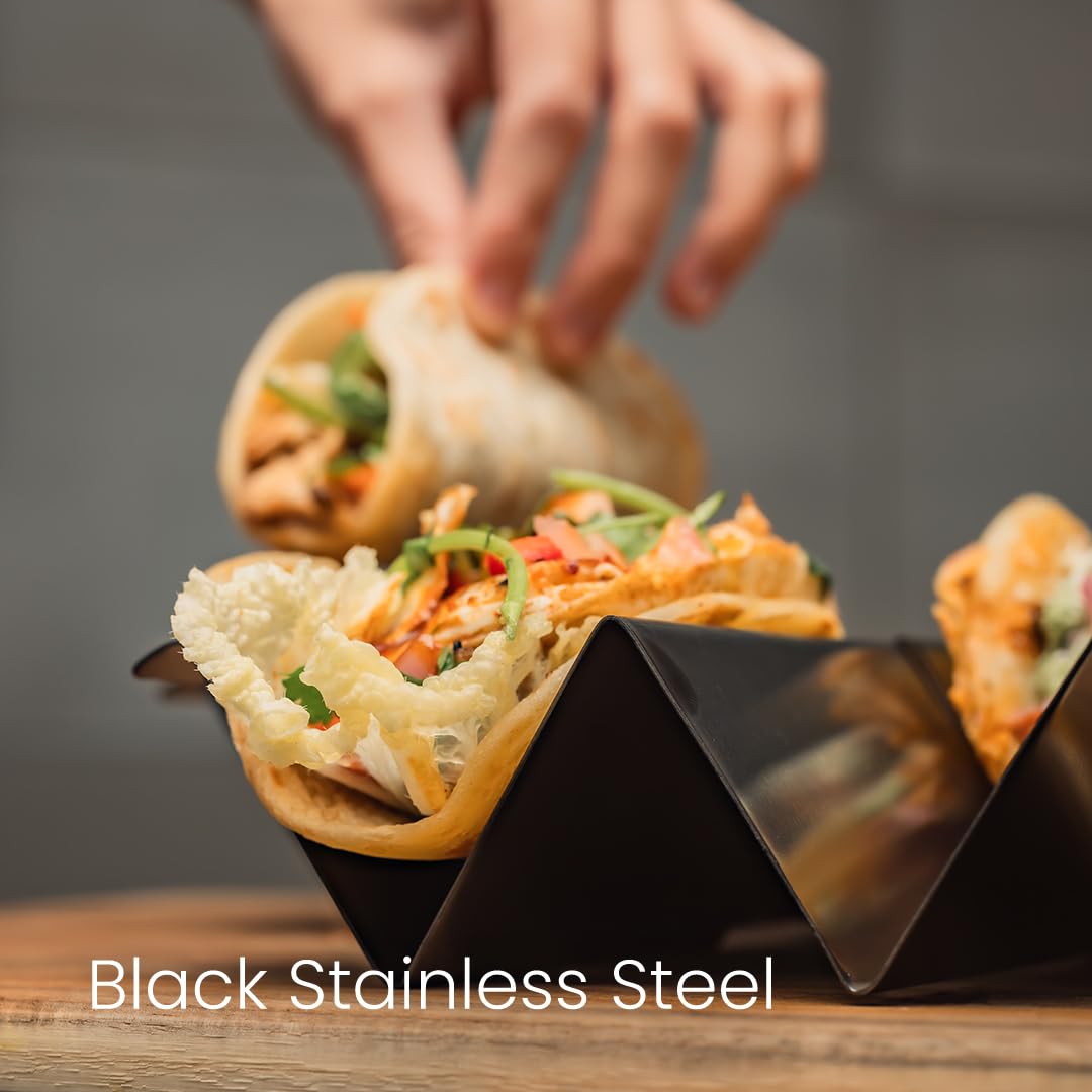 Generic oven-safe taco tray doubles as bake-and-serve solution